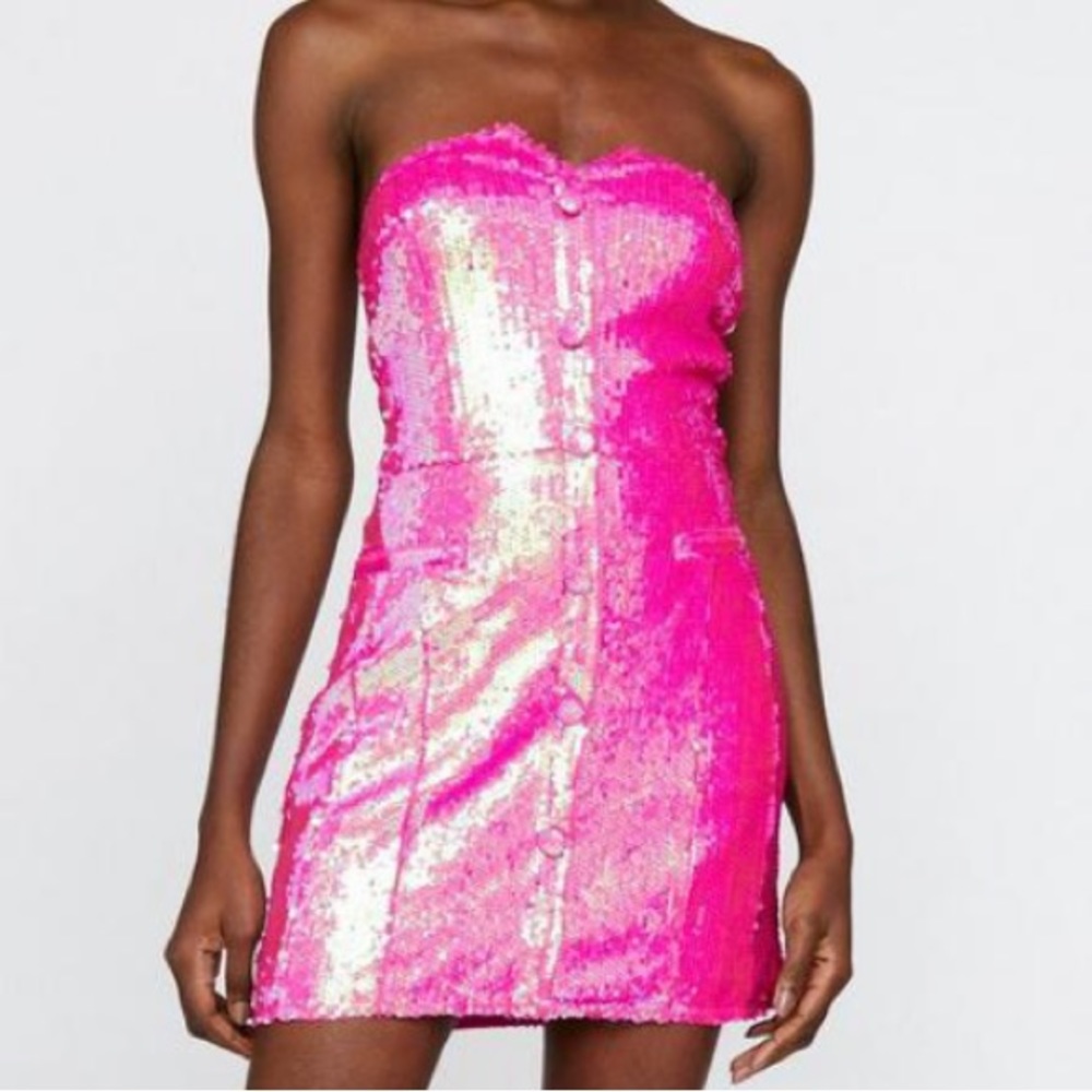 Strapless Sequin Dress by Nasty Gal